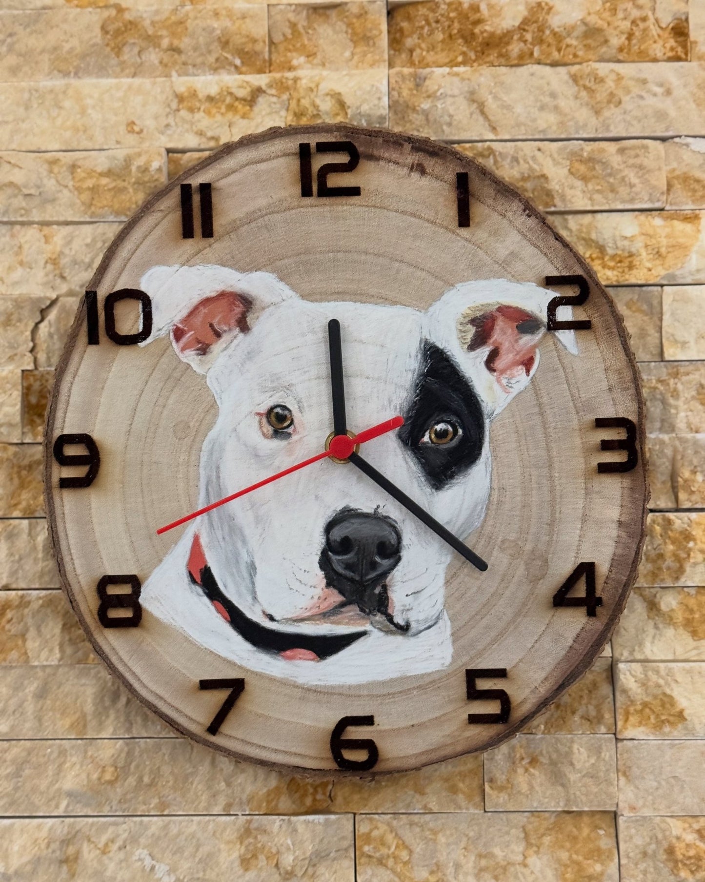Pet Portraits on Wood (Clock) - Art by Caitlin