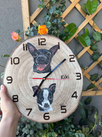 Pet Portraits on Wood (Clock)