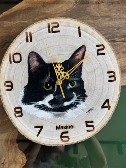 Pet Portraits on Wood (Clock)