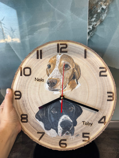 Pet Portraits on Wood (Clock)