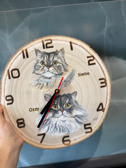Pet Portraits on Wood (Clock)