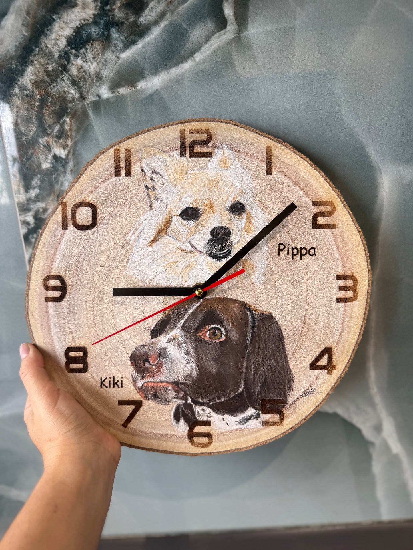 Pet Portraits on Wood (Clock)
