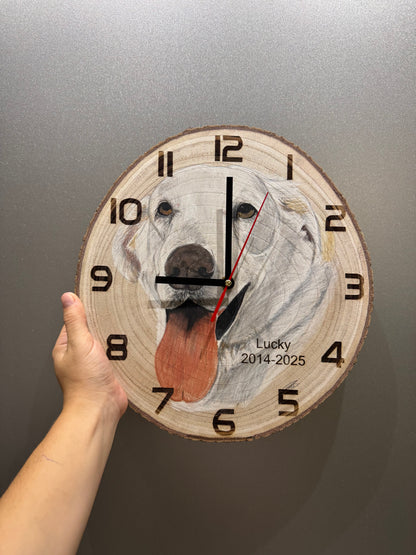 Pet Portraits on Wood (Clock)