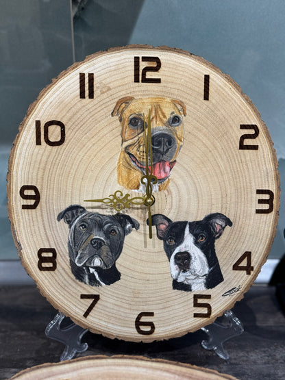 Pet Portraits on Wood (Clock)