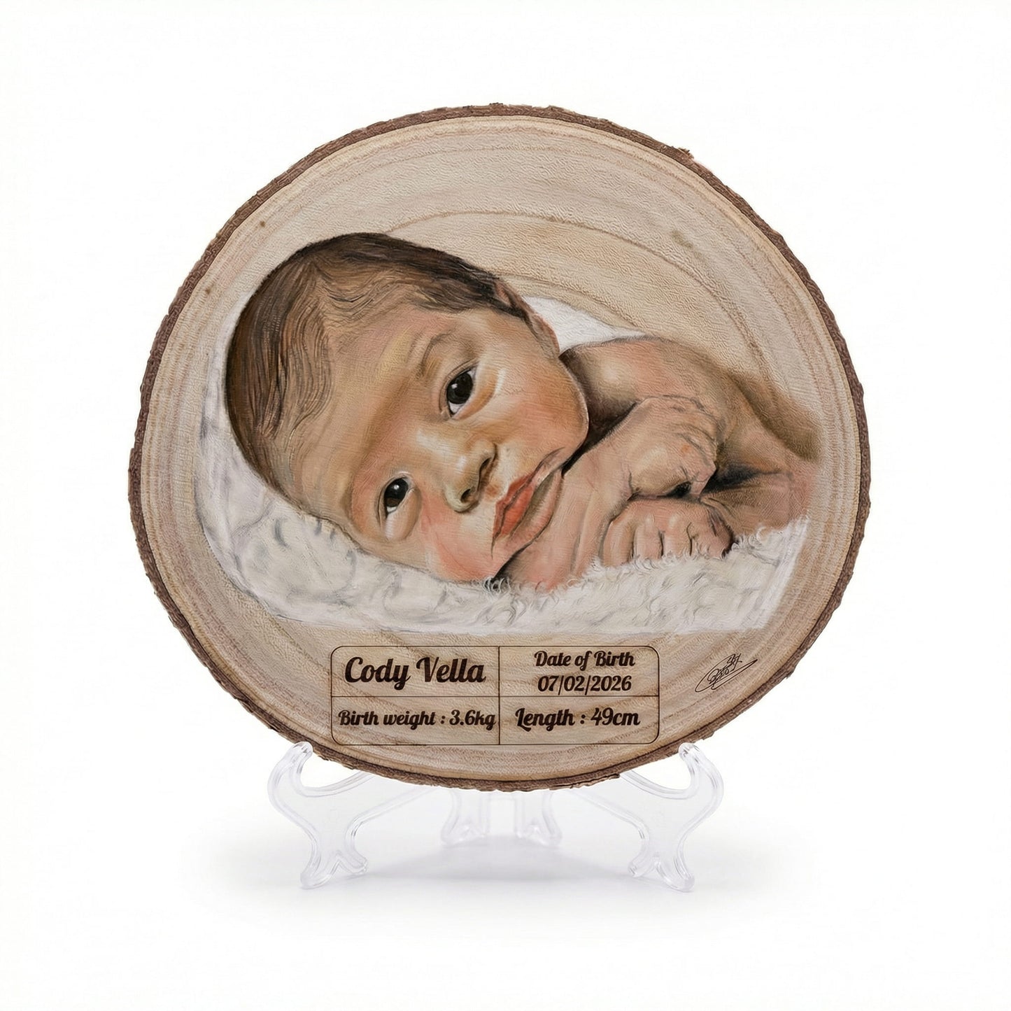 Baby Portraits on Wood - Art by Caitlin
