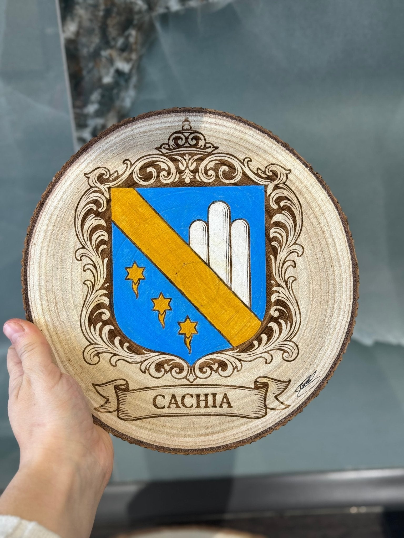 Coat of Arms on Wood - Art by Caitlin