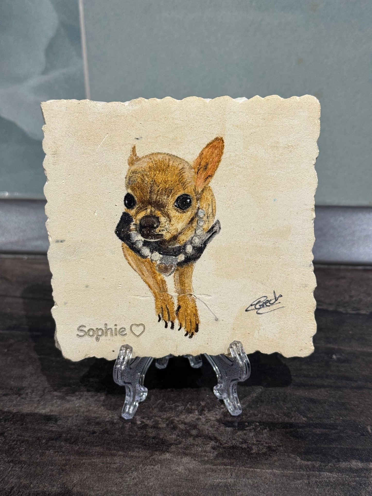 Pet Portraits on Limestone - Art by Caitlin
