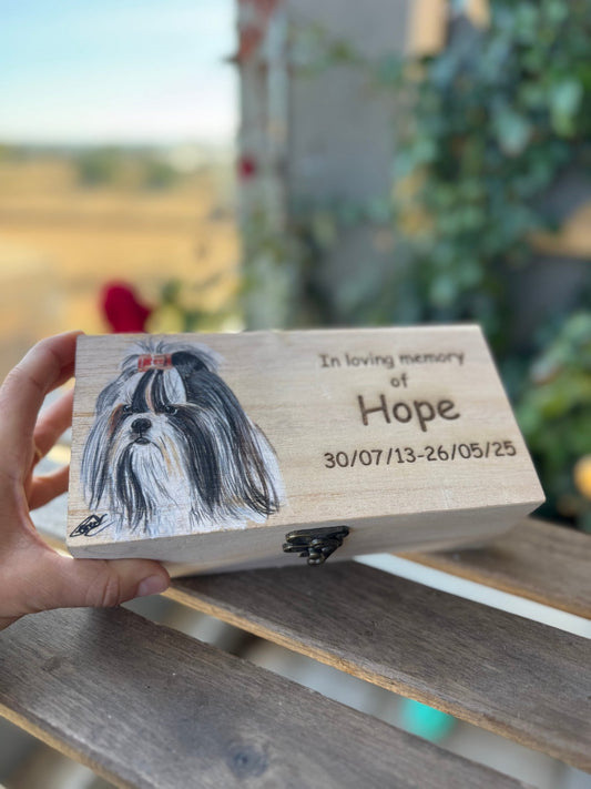 Pet Portraits on Memory Boxes - Art by Caitlin