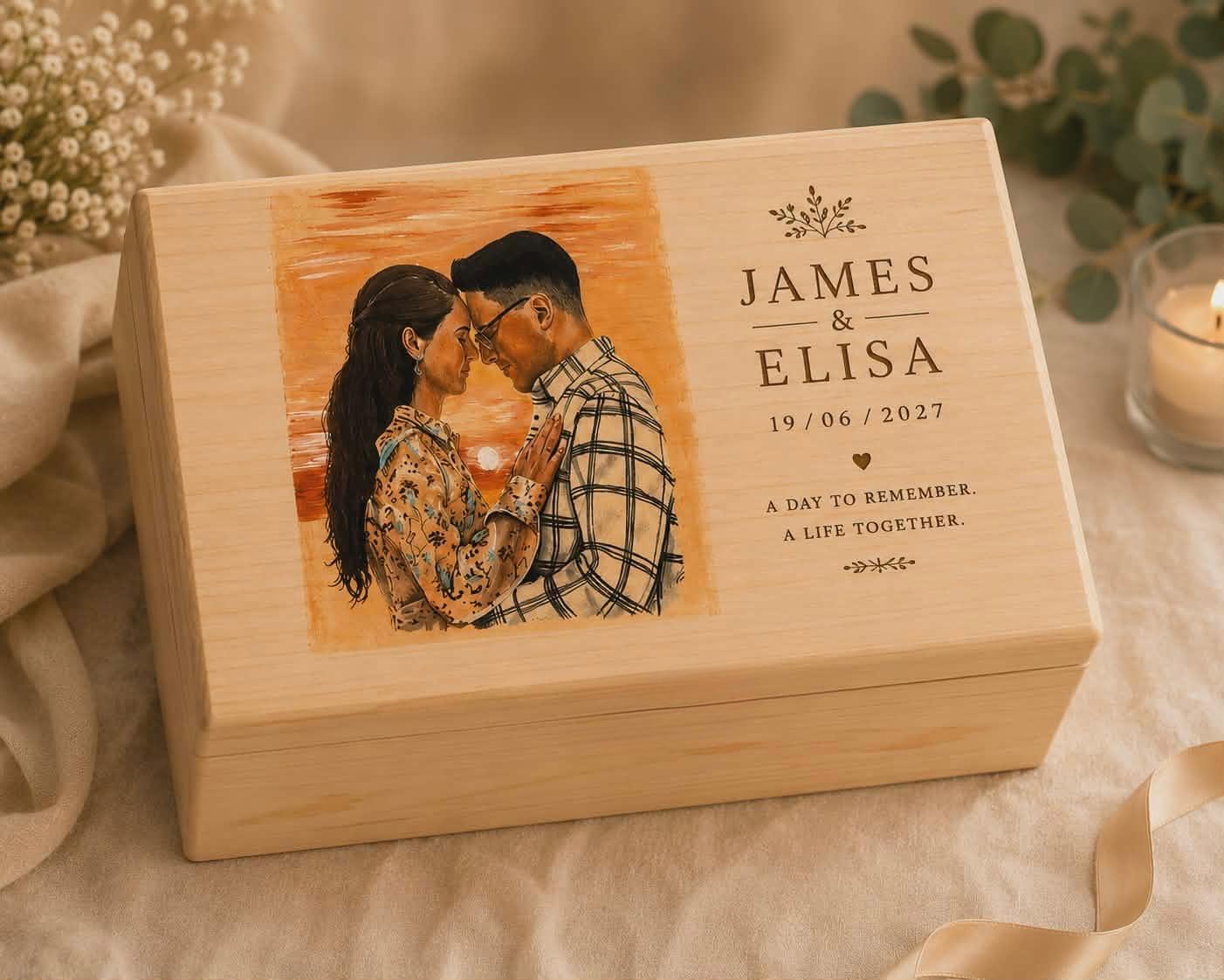 Wedding Envelope Box - Art by Caitlin